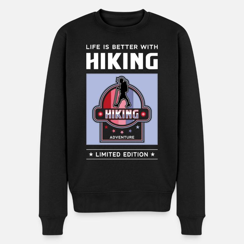 Hiking - Männer Premium Bio Pullover - Schwarz