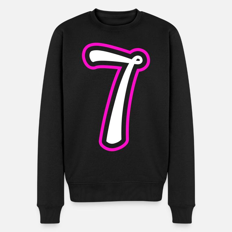 7 Zahl nummer - Männer Premium Bio Pullover - Schwarz