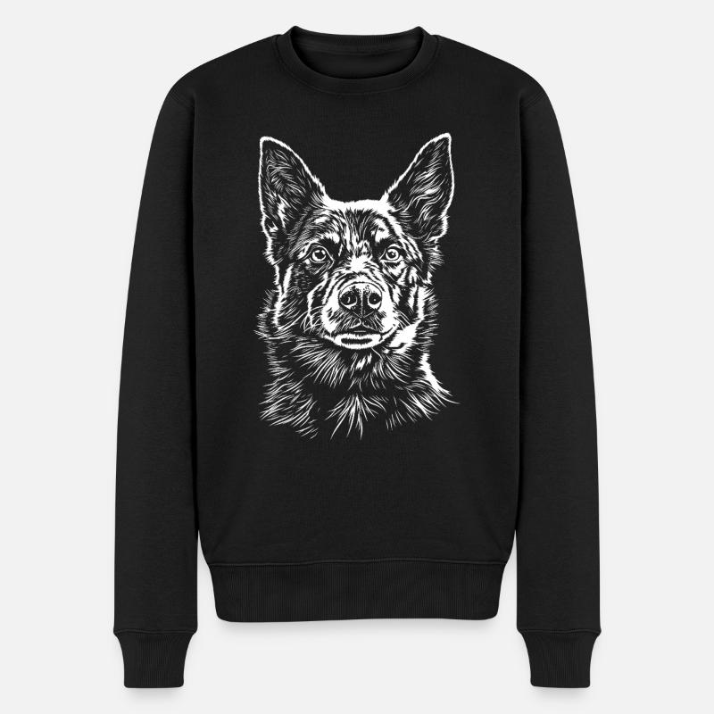 Australian Kelpie Portrait Hunde Hund Hütehund - Männer Premium Bio Pullover - Schwarz