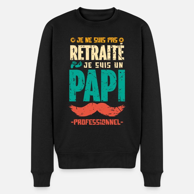 Retraité humour cadeau retraite papi professionnel - Pull Premium bio Homme - noir