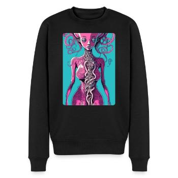 Mystique Rose mi-femme, mi-pieuvre - Pull Premium bio Homme - noir - Devant - Nico (187cm)
