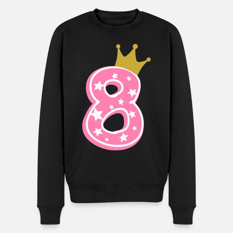 8 Krone 8. Geburtstag 8 Jahre - Männer Premium Bio Pullover - Schwarz