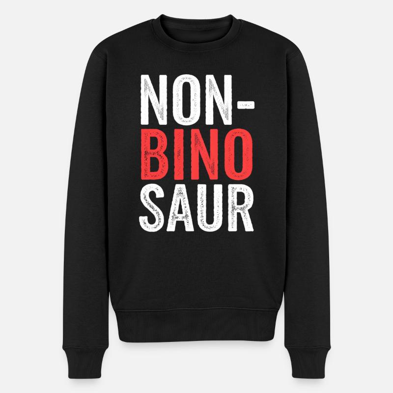 Non-Bino Saur 12 - Männer Premium Bio Pullover - Schwarz
