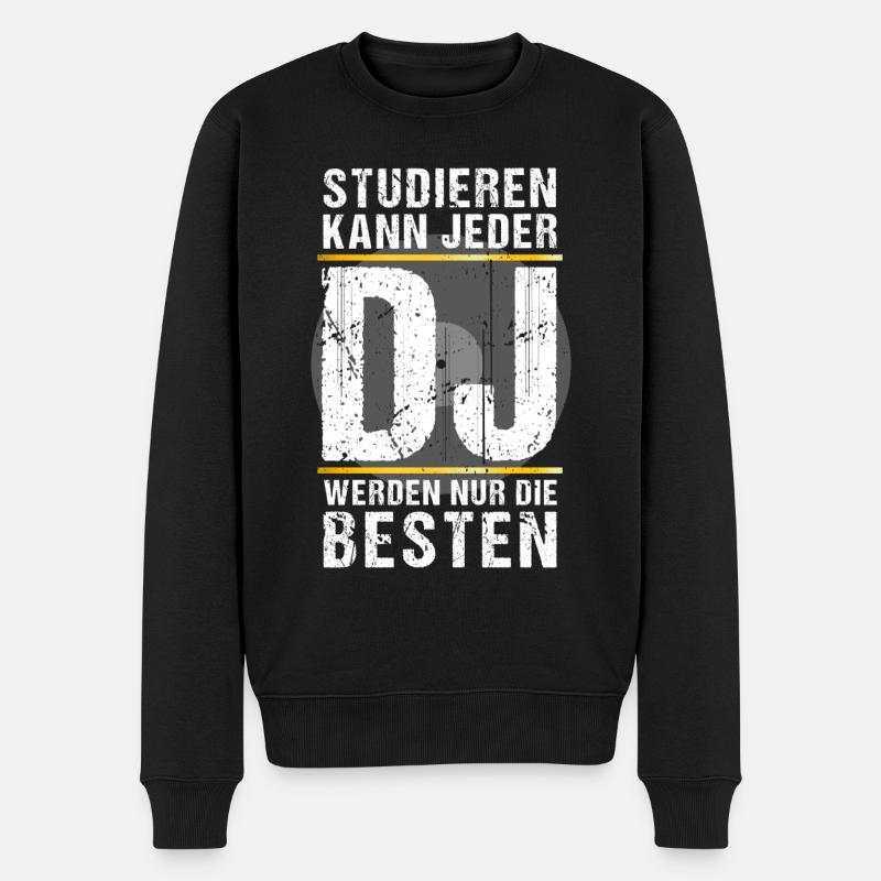 STUDIEREN VS DJ - Männer Premium Bio Pullover - Schwarz
