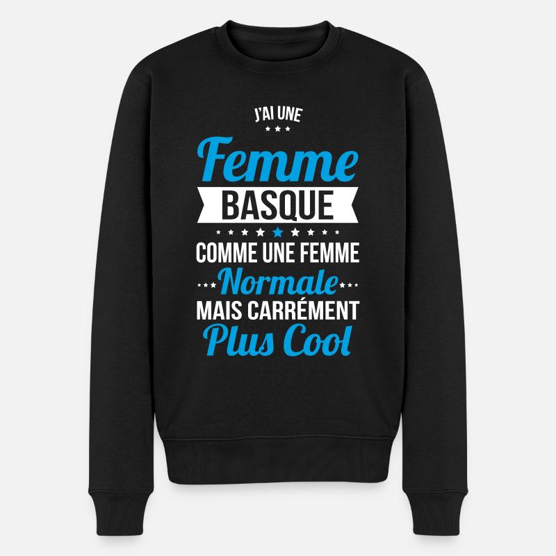 J'ai une femme Basque plus cool - Pull Premium bio Homme - noir