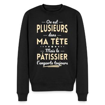 Plusieurs dans tête le Pâtissier l'emporte - Pull Premium bio Homme - noir - Devant - Nico (187cm)