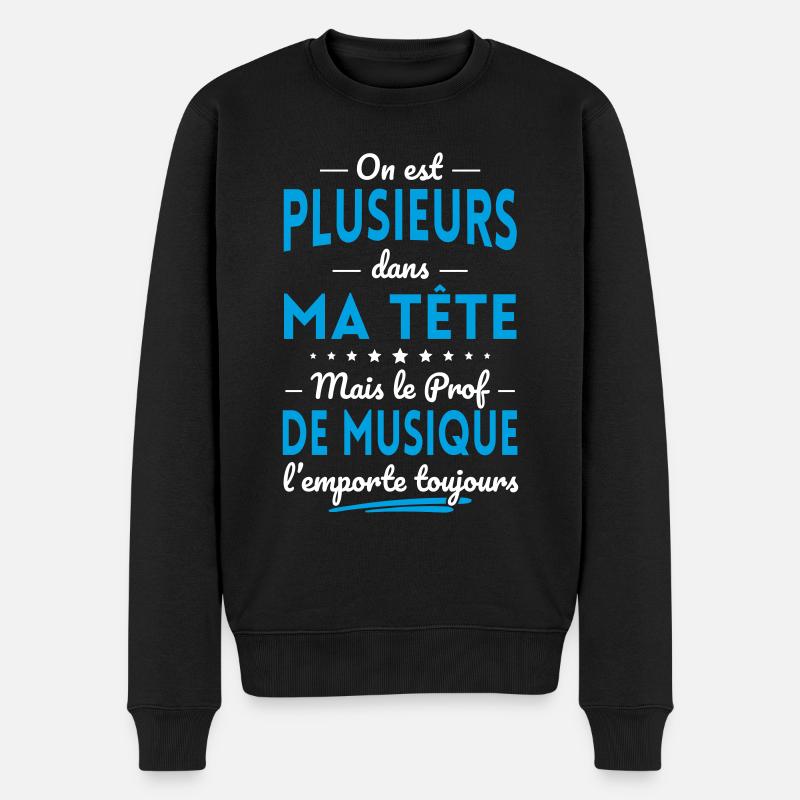 Plusieurs dans tête le Prof de Musique l'emporte - Pull Premium bio Homme - noir