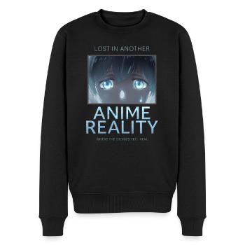 Lost in Another Reality – Anime Addict Reality - Männer Premium Bio Pullover - Schwarz - Vorne - Nico (187cm)