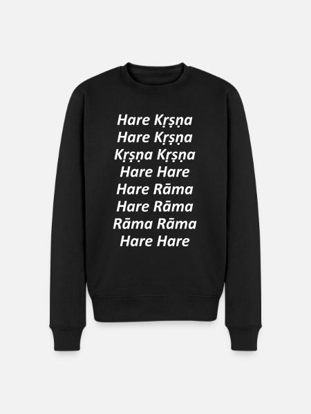 Hare Krishna - Maha mantra - Men's Premium Organic Jumper - black