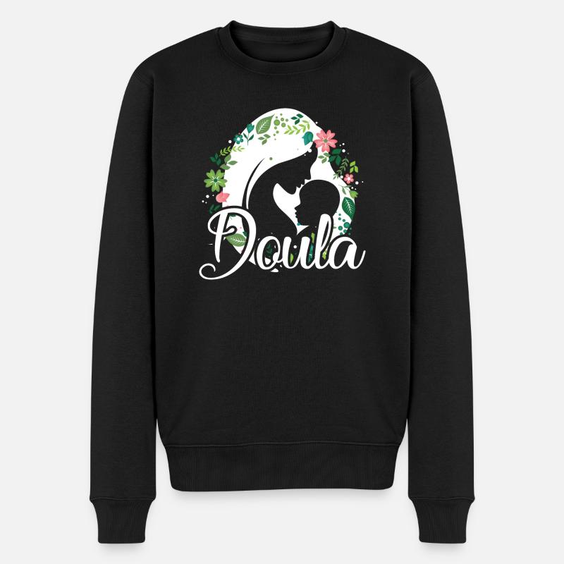 Doula Geburts Coach Geburtshelferin Babygeburt - Männer Premium Bio Pullover - Schwarz