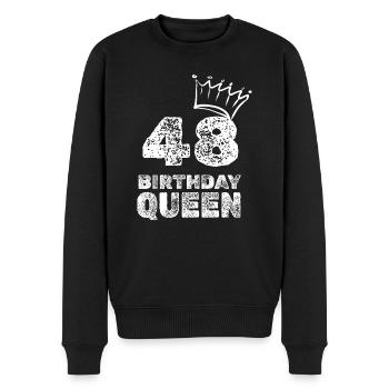 Birthday 48 - Men's Premium Organic Jumper - black - Front - Nico (187cm)