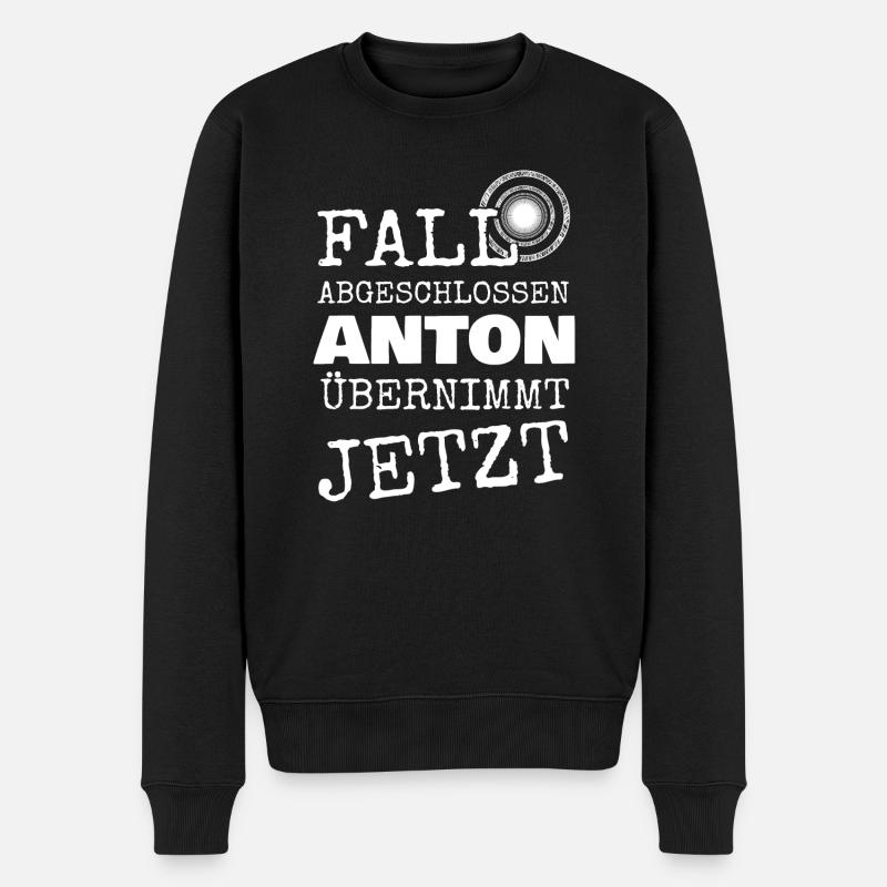 Anton als Vorname - Männer Premium Bio Pullover - Schwarz