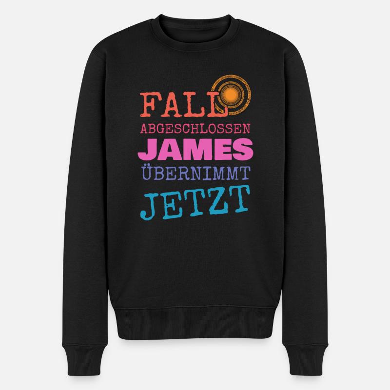 Vorname James - Männer Premium Bio Pullover - Schwarz