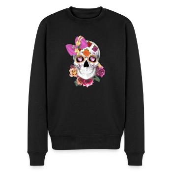 Cinco De Mayo Lady Sugar Skull - Männer Premium Bio Pullover - Schwarz - Vorne - Nico (187cm)