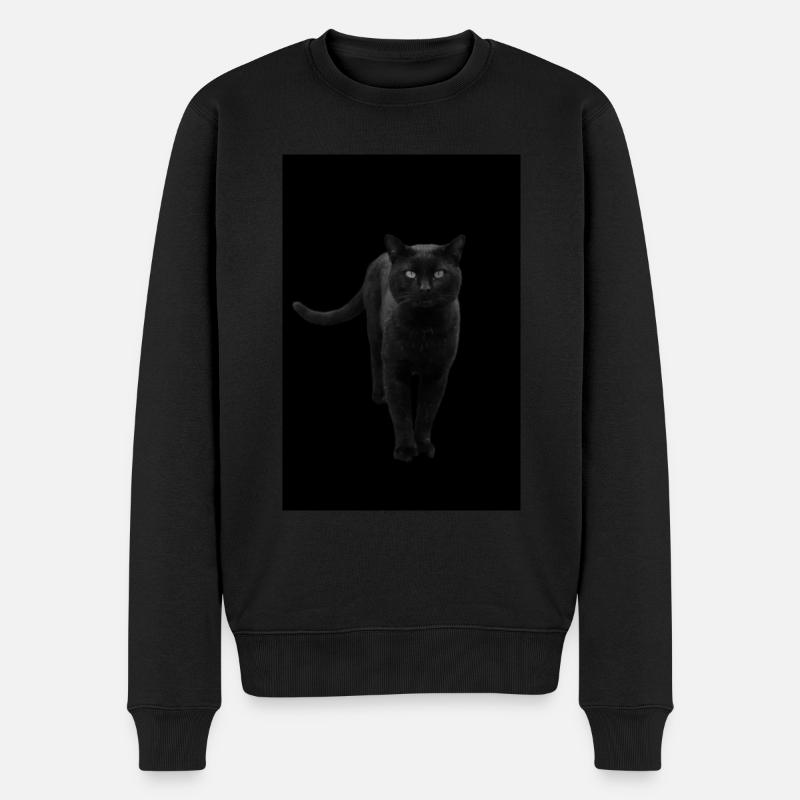 schwarze Katze Kätzchen Katze - Männer Premium Bio Pullover - Schwarz