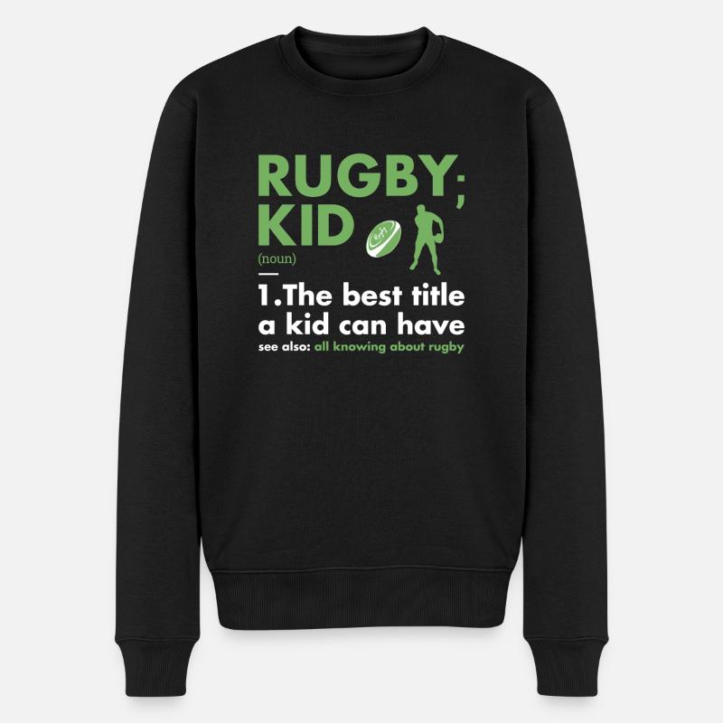 Sport Kid Definition Rugby - Männer Premium Bio Pullover - Schwarz