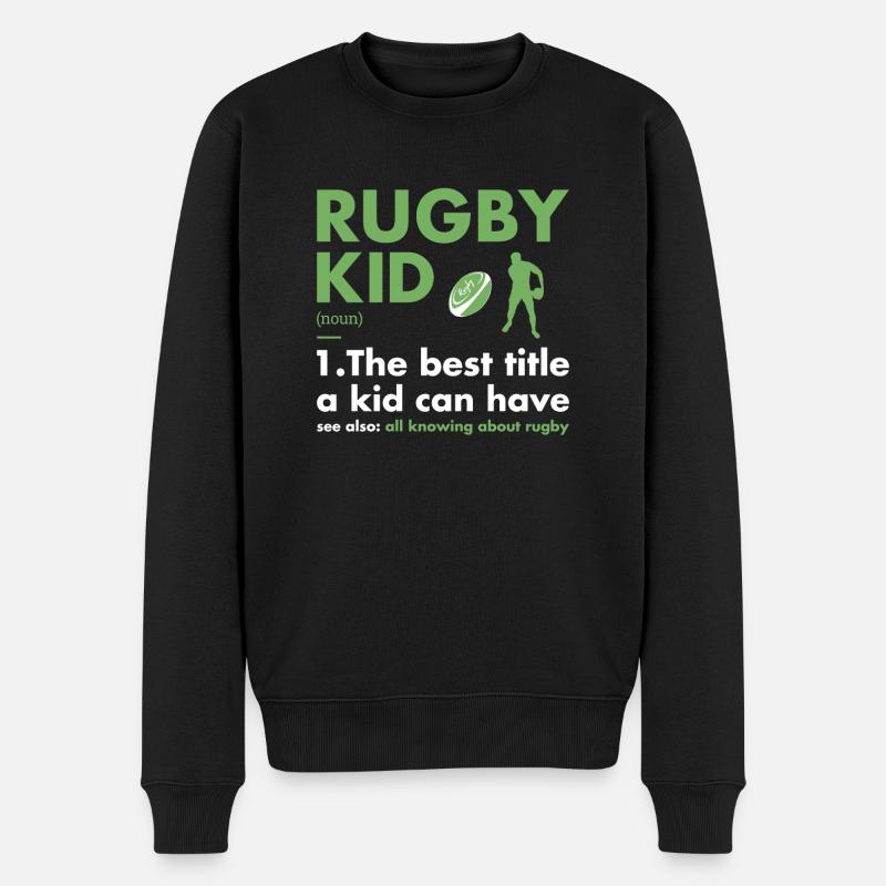 Sport Kid Definition Rugby - Männer Premium Bio Pullover - Schwarz