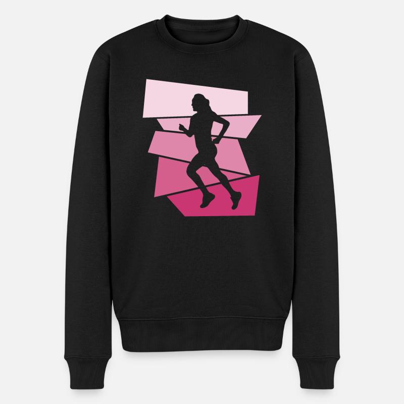 Coureuse abstraite rose - Pull Premium bio Homme - noir