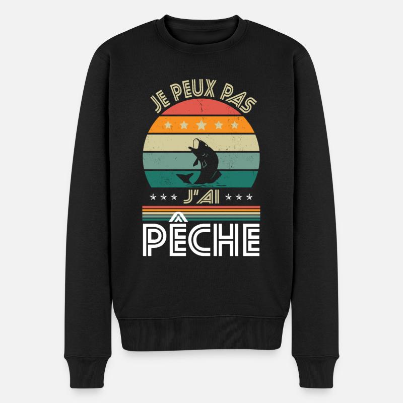 Ich kann nicht angeln - Fischer Geschenkidee - Männer Premium Bio Pullover - Schwarz