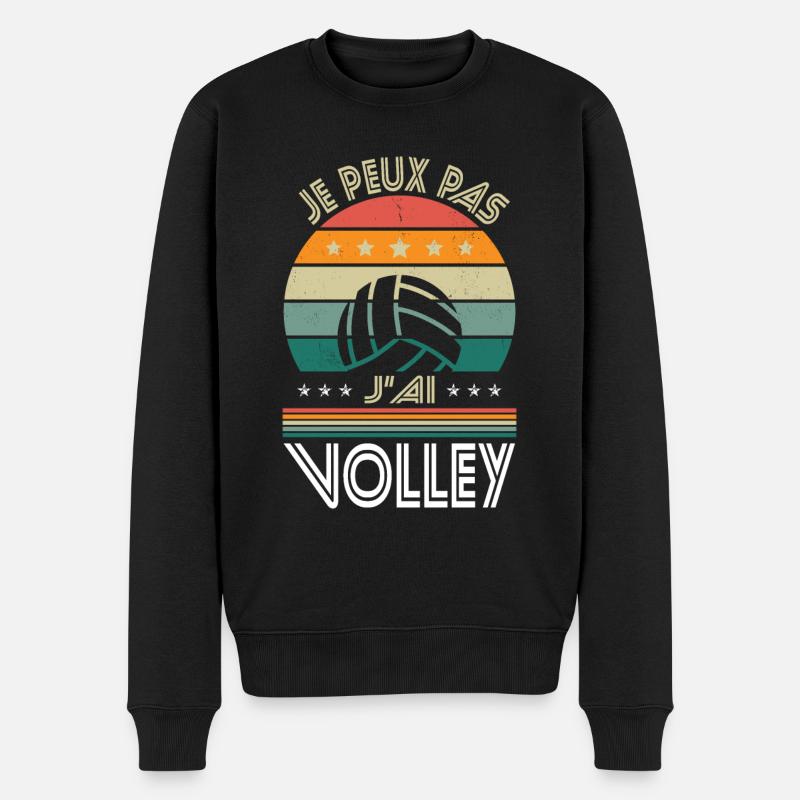 I Can't I Have Volleyball - Volleyball Geschenkidee - Männer Premium Bio Pullover - Schwarz