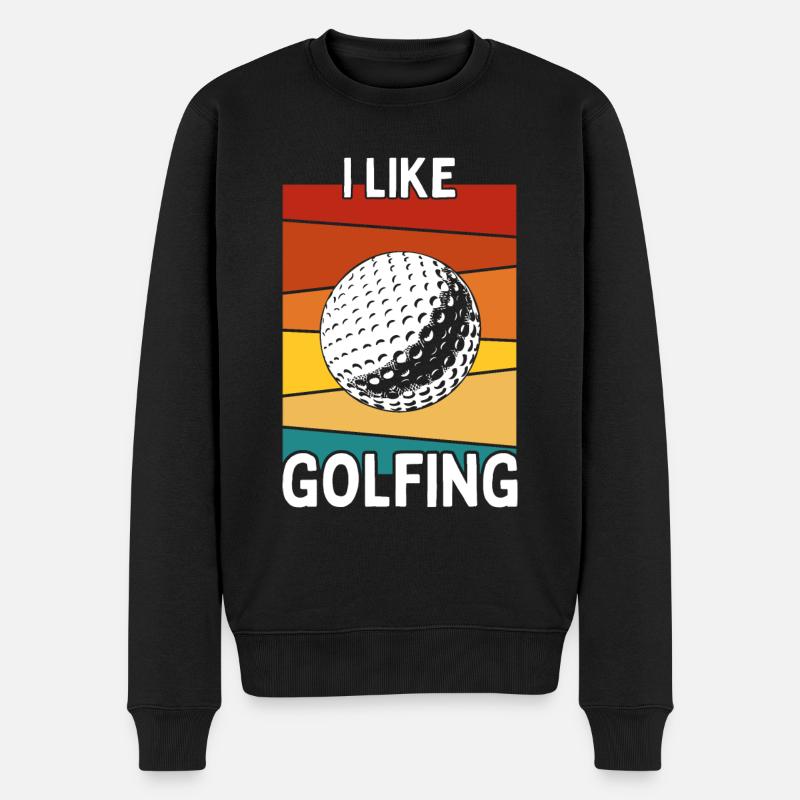 I LIKE GOLFING GOLF - Men's Premium Organic Jumper - black