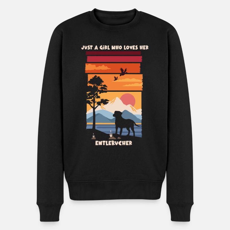 Nur ein Mädchen, das seinen Entlebucher Sennenhund - Männer Premium Bio Pullover - Schwarz
