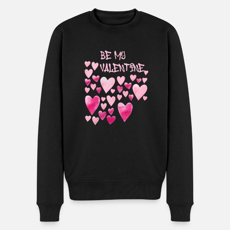 amour,amour,nuage,cœurs,coeur,valentin - Pull Premium bio Homme - noir