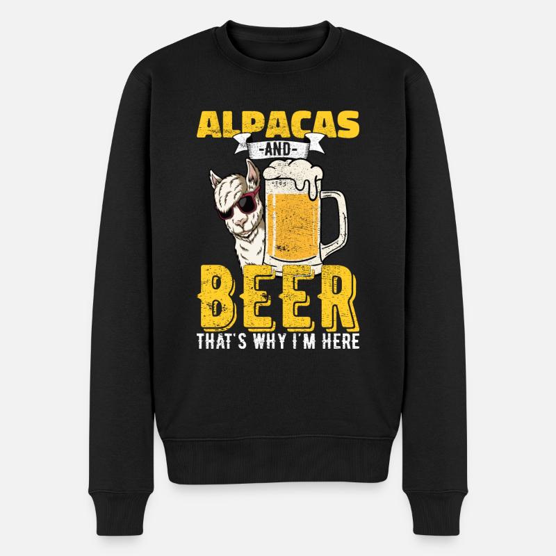 Alpagas Bière Alcool Citation Cadeau - Pull Premium bio Homme - noir