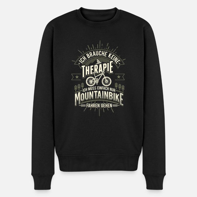 Mountainbike Therapie - Männer Premium Bio Pullover - Schwarz