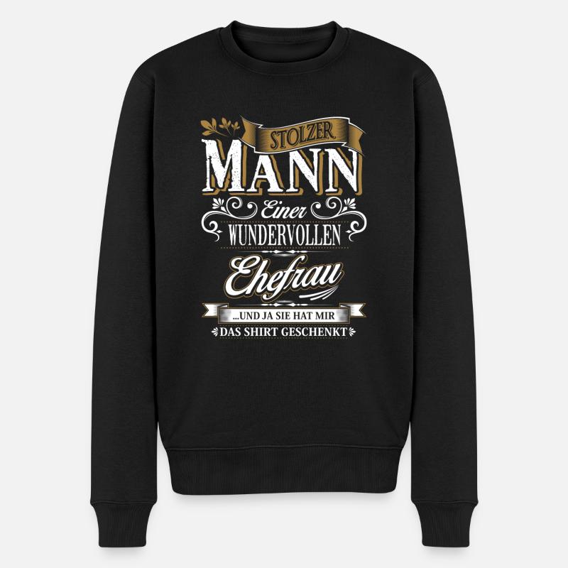 Ehemann Ehe verheiratet Ehebund Beziehung - Männer Premium Bio Pullover - Schwarz