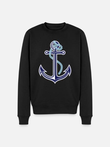 Anker - Männer Premium Bio Pullover - Schwarz