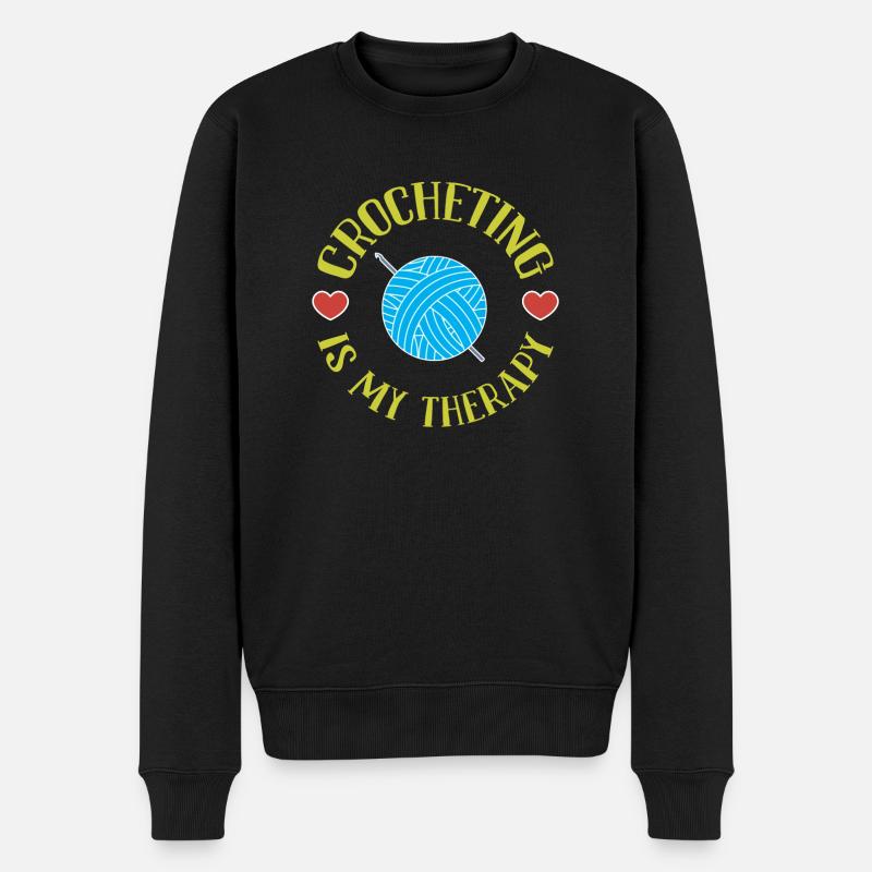 Le crochet est ma thérapie - Pull Premium bio Homme - noir