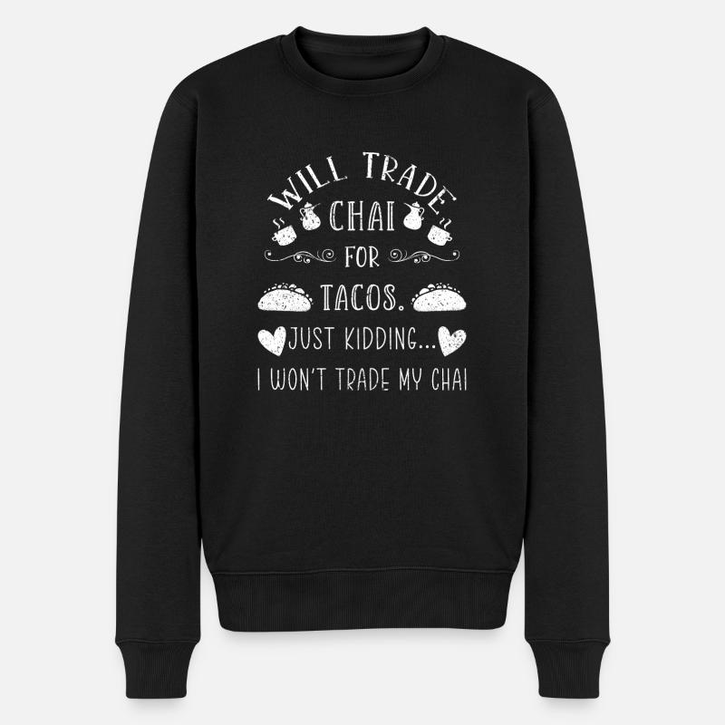Chai Latte Tee trinken Teetrinker - Männer Premium Bio Pullover - Schwarz