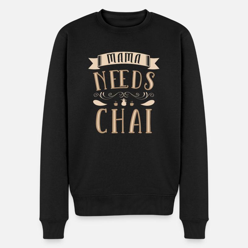Chai Latte Tee trinken Teetrinker - Männer Premium Bio Pullover - Schwarz