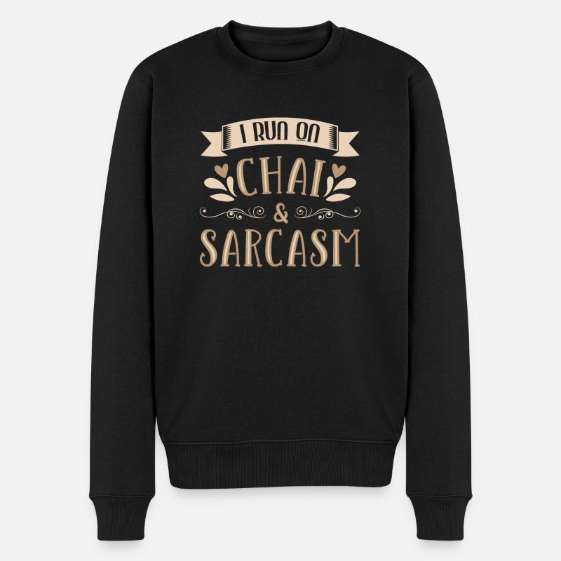 Chai Latte Tee trinken Teetrinker - Männer Premium Bio Pullover - Schwarz