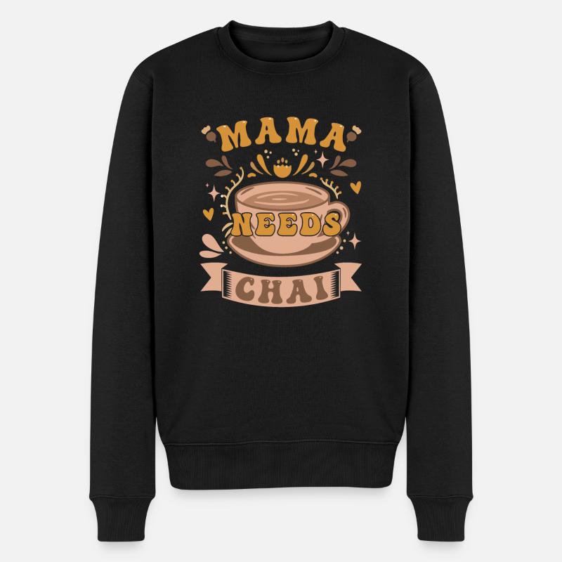 Chai Latte Tee trinken Teetrinker - Männer Premium Bio Pullover - Schwarz