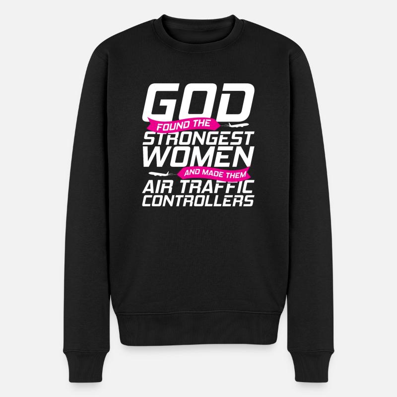 Fluglotse Flughafen Tower - Männer Premium Bio Pullover - Schwarz