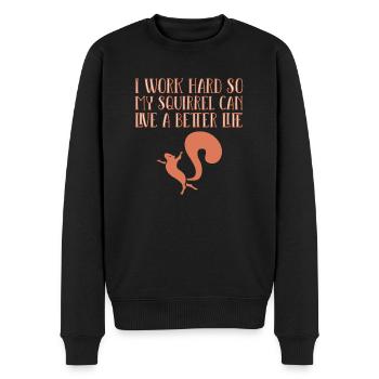 Eichhörnchen - Männer Premium Bio Pullover - Schwarz - Vorne - Nico (187cm)