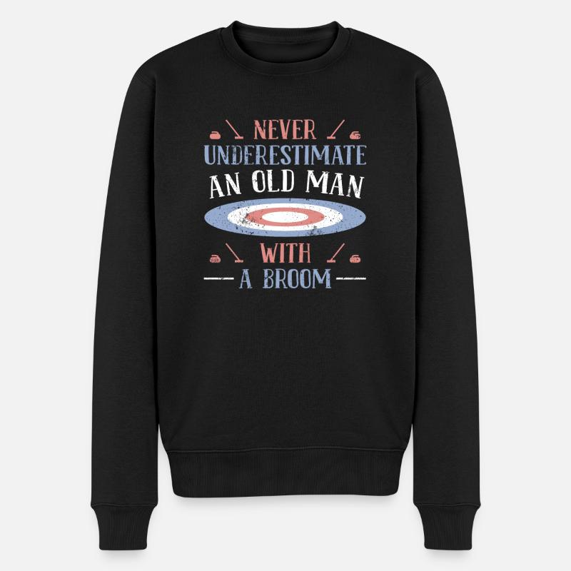 Curling - Männer Premium Bio Pullover - Schwarz