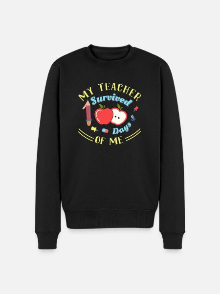 100 Days Of School - Men's Premium Organic Jumper - black