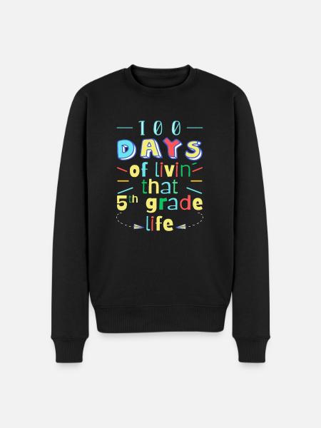 100 Days Of School - Men's Premium Organic Jumper - black