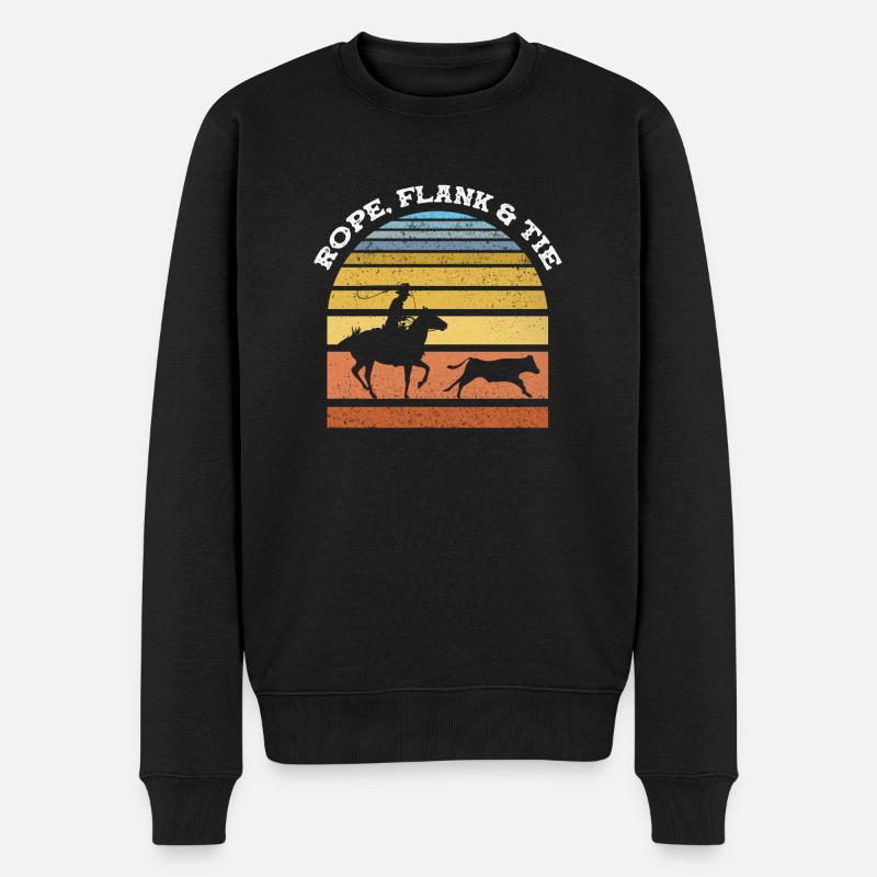 Team Roping - Männer Premium Bio Pullover - Schwarz