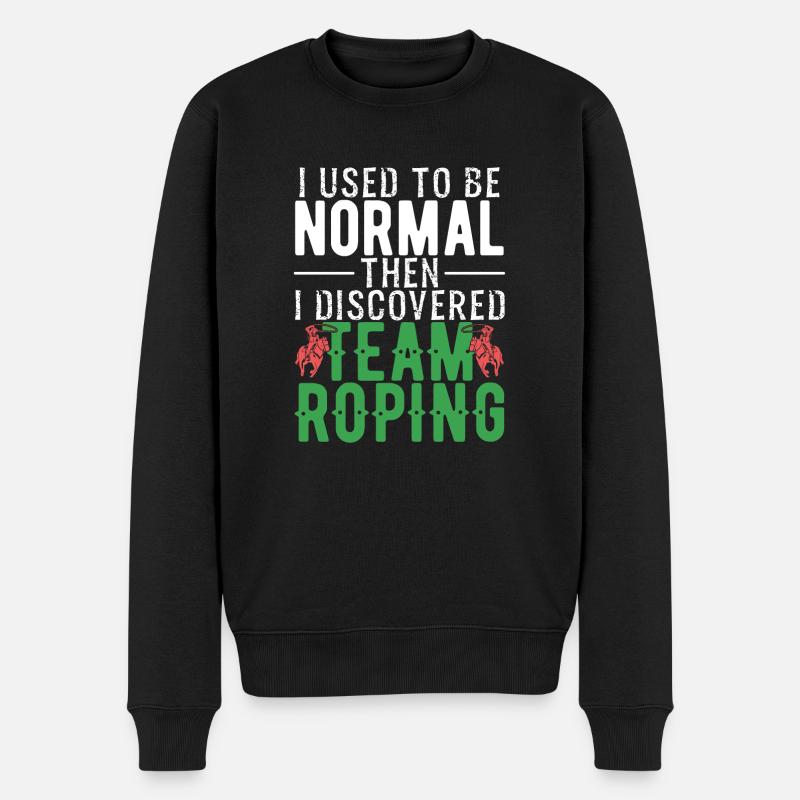 Team Roping - Männer Premium Bio Pullover - Schwarz