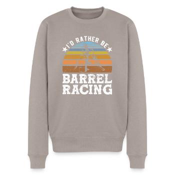 Barrel Racing - Men's Premium Organic Jumper - taupe - Front - Nico (187cm)
