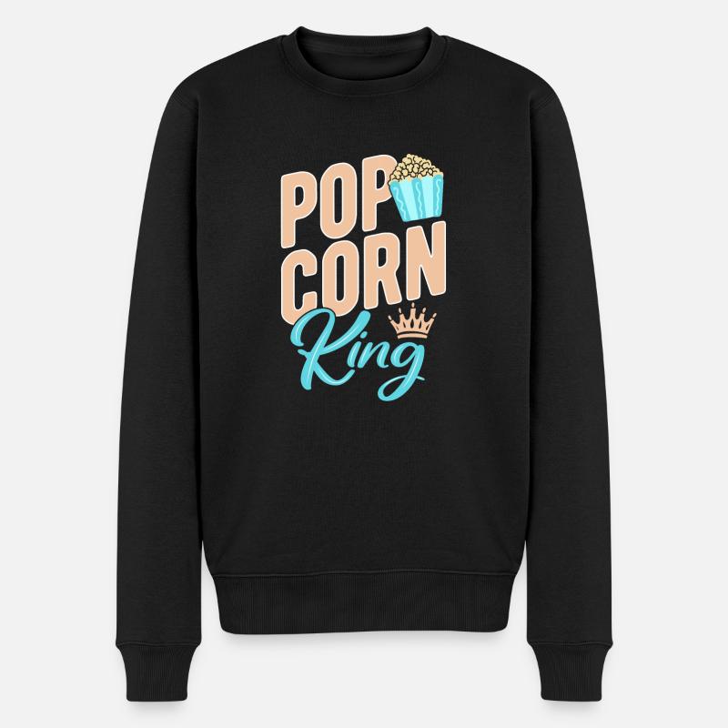 Popcorn - Männer Premium Bio Pullover - Schwarz
