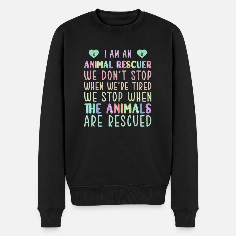 Hund Adoptiert Tierschutz - Männer Premium Bio Pullover - Schwarz