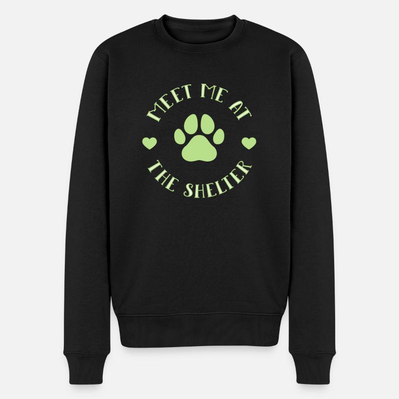 Hund Adoptiert Tierschutz - Männer Premium Bio Pullover - Schwarz
