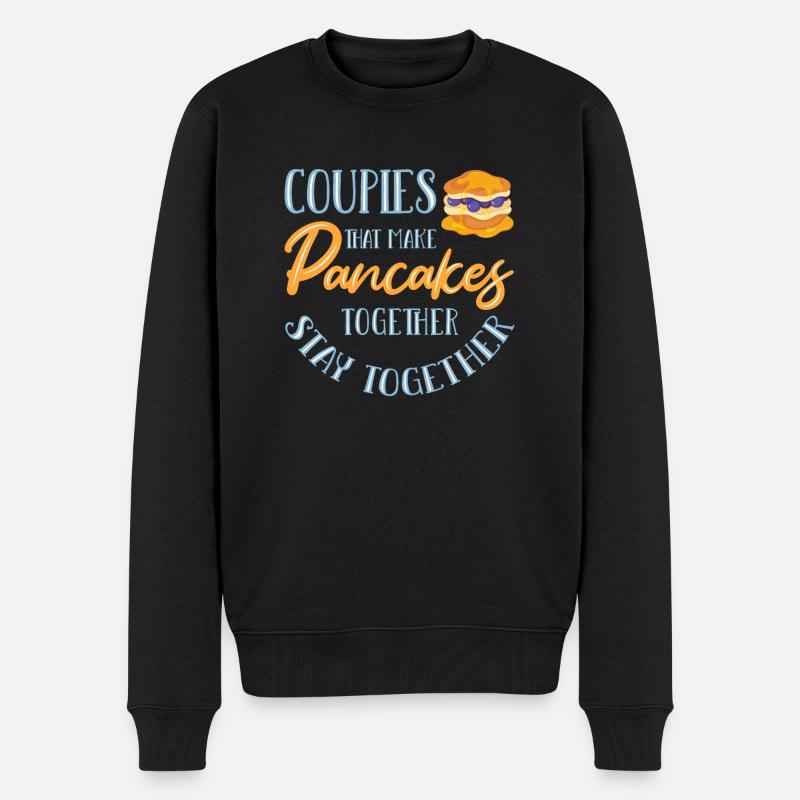 Pfannkuchen - Männer Premium Bio Pullover - Schwarz