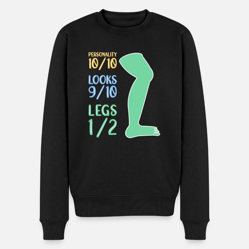 Rollstuhl Rollstuhlfahrer - Männer Premium Bio Pullover - Schwarz