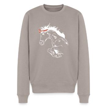 Équitation Sport équestre - Pull Premium bio Homme - taupe - Devant - Nico (187cm)